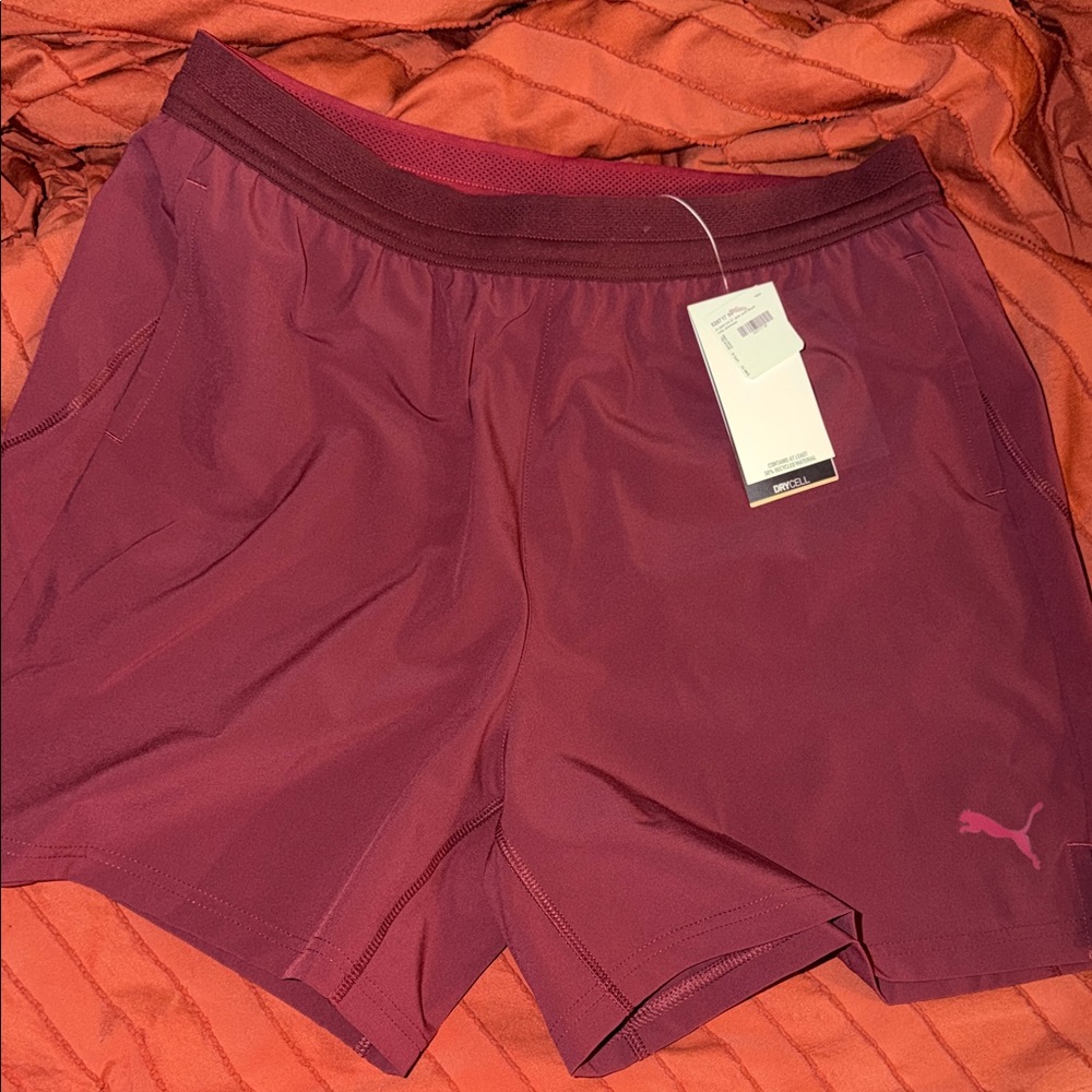 Puma Women's Burgundy Athletic Shorts